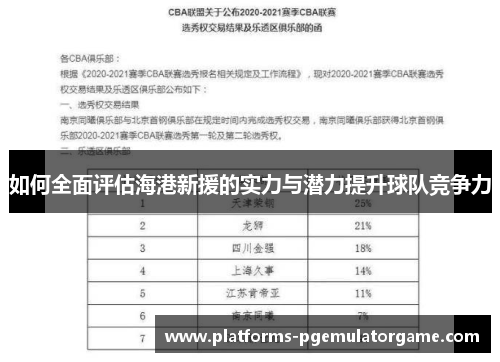 如何全面评估海港新援的实力与潜力提升球队竞争力