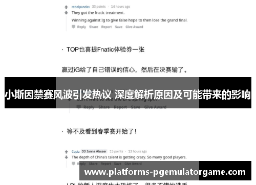 小斯因禁赛风波引发热议 深度解析原因及可能带来的影响